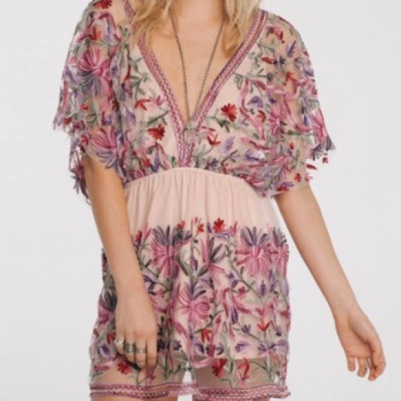 RAGA  In the Fields Mini Dress Sz Medium Women'sFloral Pattern Multicolor - Picture 3 of 6